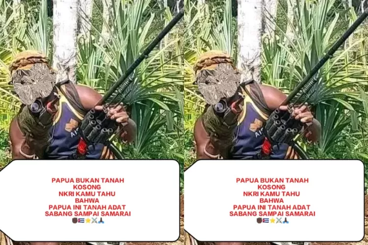 Anggota OPM yang menolak adanya transmigrasi ke Papua. (Facebook West Enakidabi Papua)