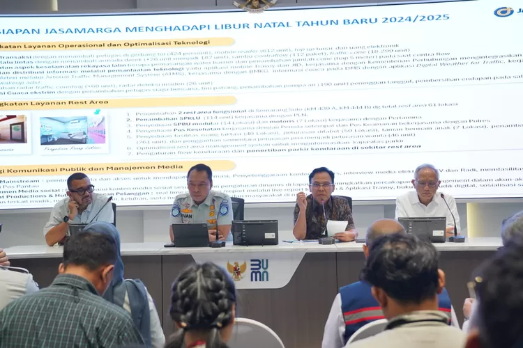  PT Jasa Marga memaparkan berbagai langkah strategis dalam upaya memberikan pelayanan optimal selama libur Hari Natal 2024 dan Tahun Baru 2025.