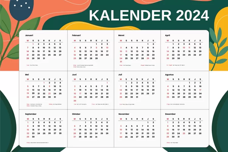 Kalender 2024, Lengkap dengan Tanggal Merah Libur Nasional hingga Cuti