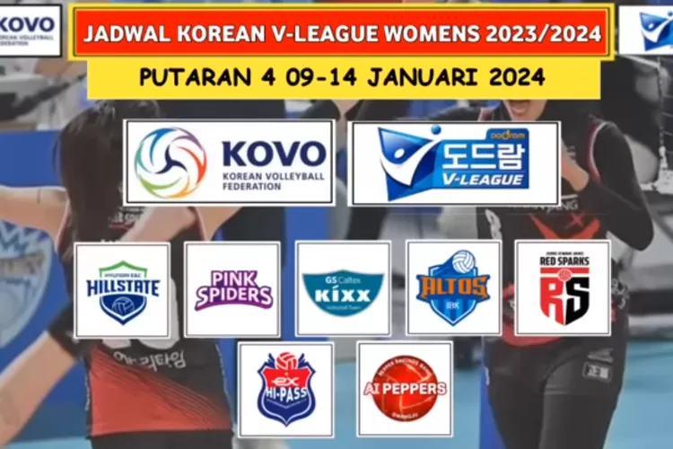 Jadwal Liga Voli Putri Korea Selatan, 9 Hingga 14 Januari 2024 ...