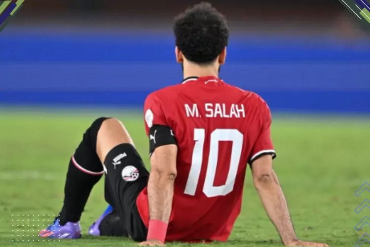M Salah mengalami cedera ketika membela Timnas Mesir di Piala Afrika, Jumat 18 Januari 2024   (X MickyJnr_)