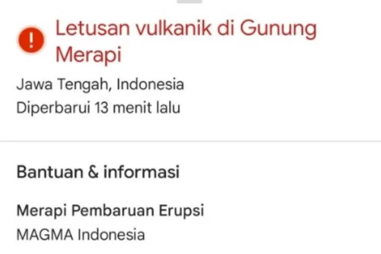 Viral Muncul Notifikasi Letusan Vulkanik Gunung Merapi Di Google Maps