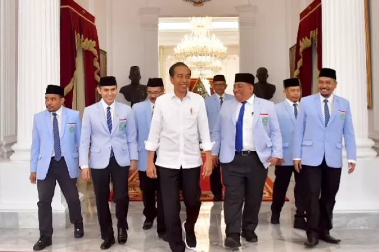 Ketua Umum Dewan Pengurus Pusat (DPP) Badan Komunikasi Pemuda Remaja Masjid Indonesia (BKPRMI, Datuk H Said Aldi Al Idrus SE MM bersilaturahmi dengan Presiden Republik Indonesia Ir H Joko Widodo (Jokowi) di Istana Negara Jakarta, Rabu (31/7/2024). (foto Kemenag)