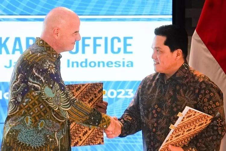 Presiden FIFA Gianni Infantino dan Erick Thohir. (tangkapan layar akun instagram @gianni_infantino)