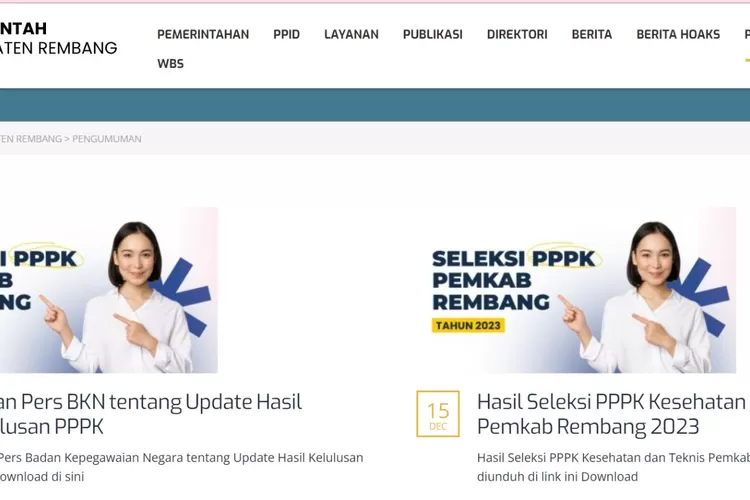 Link Pengumuman Hasil Seleksi PPPK Guru Rembang : Diumumkan Hari Ini ...