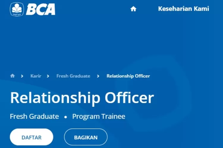 Perlu Relationship Officer Baru, BCA Buka Lowongan Kerja Untuk Fresh ...