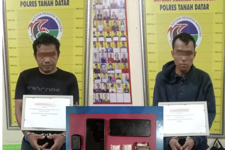 Dua pria di Tanah Datar ditangkap Polisi karena diduga pakai dan edarkan narkotika jenis sabu (ist)
