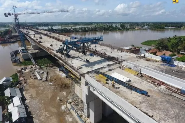 Ilustrasi Jembatan Musi V yang akan menjadi jembatan jalan tol terpanjang se-Indonesia yang berada di ruas Jalan Tol Kapal Betung, Sumatera Selatan (Dok: BIna Marga Kementerian PUPR)
