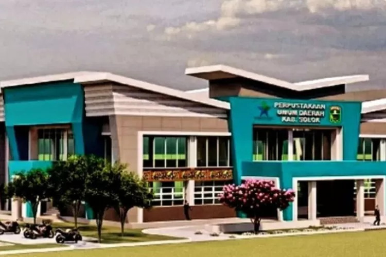 Progres pembangunan gedung perpustakaan terbesar di Kabupaten Solok (Instagram @ws_rendering)