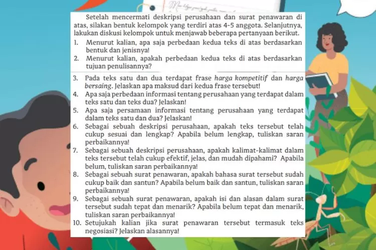 Bahasa Indonesia kelas 10 halaman 93 94 Kurikulum Merdeka: Menganalisis deskripsi perusahaan dan surat penawaran perusahaan