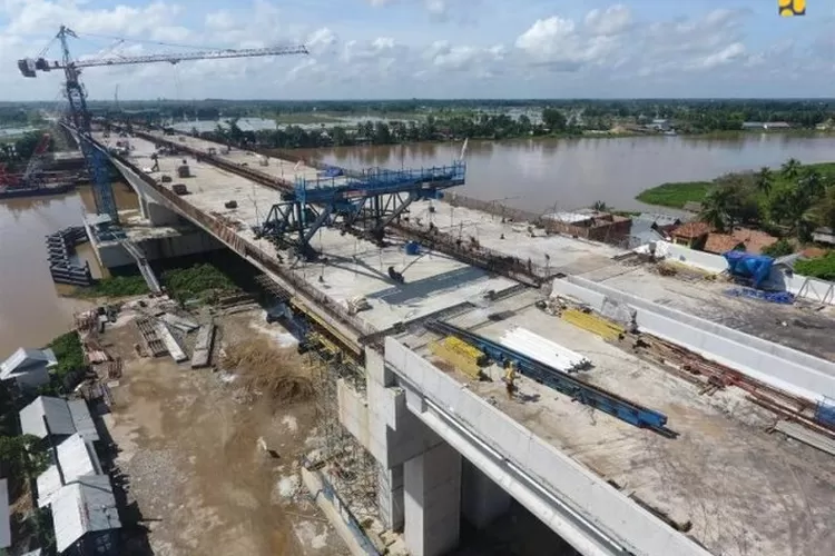 Ilustrasi Jembatan Musi V yang akan menjadi jembatan terpanjang di Indonesia yang berlokasi di ruas Jalan Tol Kapal Betung, Sumatera Selatan (Dok: BPJT Kementerian PUPR) 