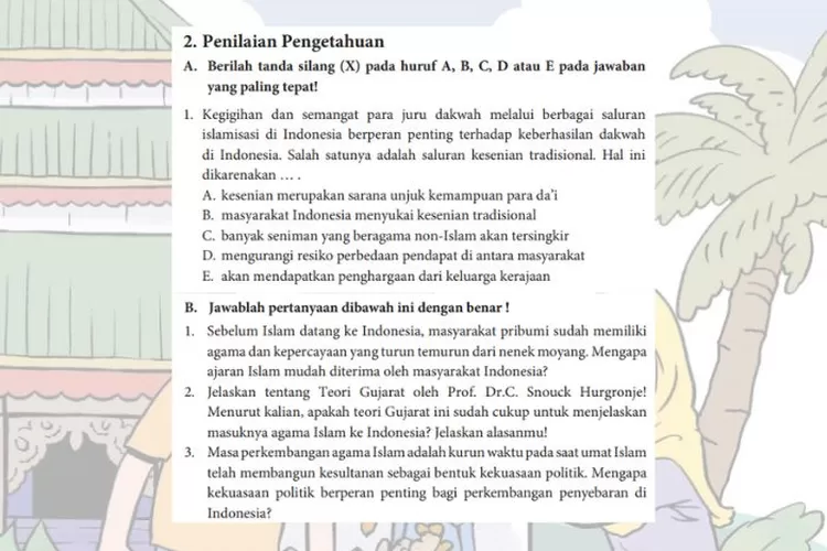 PAI kelas 10 halaman 142-146 Kurikulum Merdeka Penilaian Pengetahuan Bab 5: Peran ulama dalam penyebaran ajaran Islam di Indonesia
