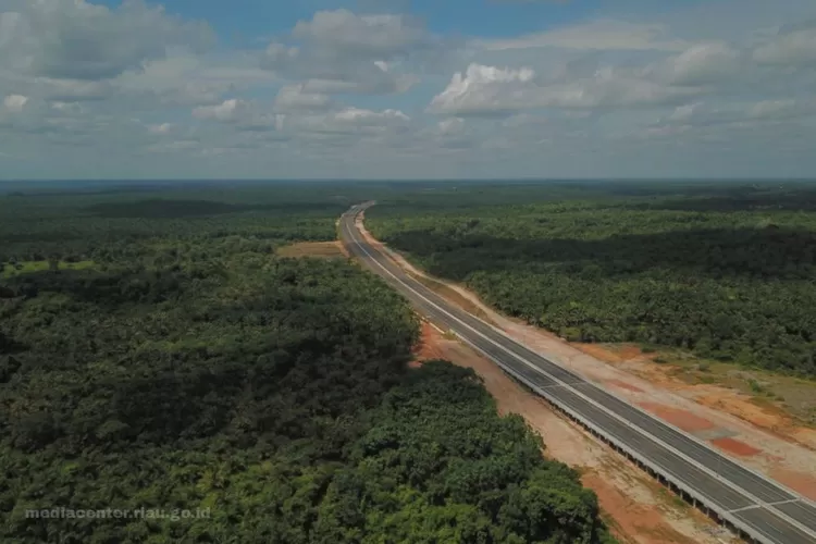 Ilustrasi Jalan Tol Jambi-Rengat yang akan dibangun di tengah kawasan hutan. Mengapa diperbolehkan melanjutkan pembangunan? (Pemerintah Provinsi Riau)