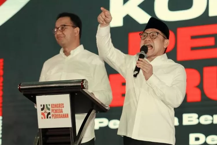 Kandidat Pasangan No. 1, Anies Baswedan - Muhaimin Iskandar, Menghadiri Acara Kongres Pemuda Perubahan. (Instagram @cakiminow)
