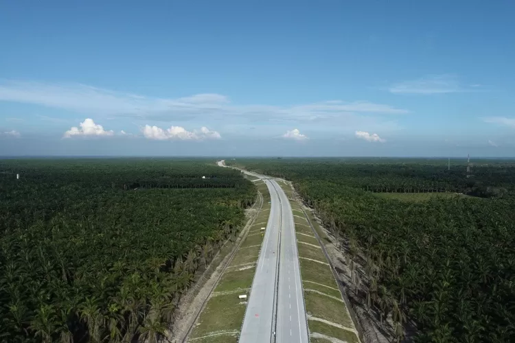 Ilustrasi Jalan Tol Trans Sumatera (JTTS) yang  berada di Provinsi Riau yang diketahui telah mencapai panjang sekitar 200 km ((Dok: Hutama Karya))