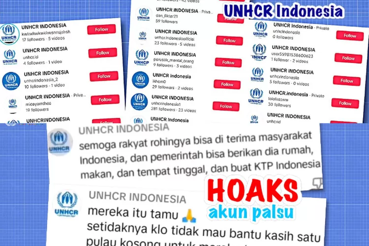 Akun palsu UNHCR menjamur di media sosial. (X @UNinIndonesia)