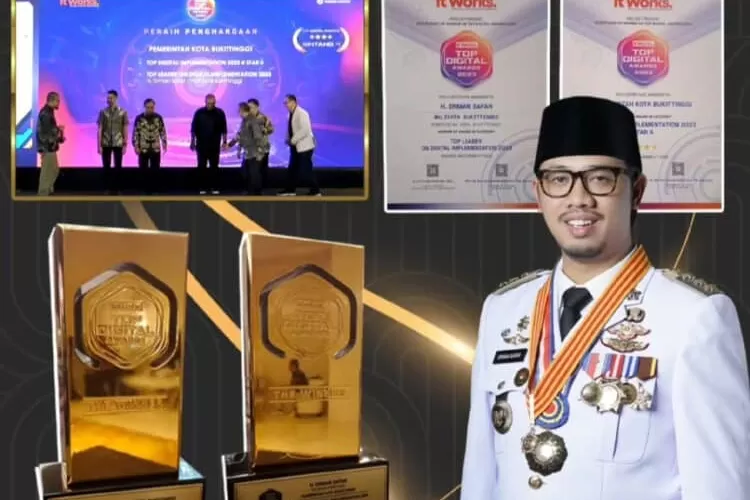 Kota Bukittinggi meraih penghargaan prestisius di bidang Teknologi Informasi dan Komunikasi (TIK) dengan menyabet TOP DIGITAL Awards 2023