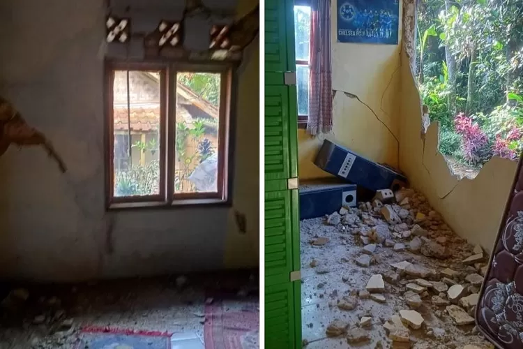 Gempa M4,6 Sukabumi Timbulkan Kerusakan Parah Bangunan (Twitter.com/DaryonoBMKG)