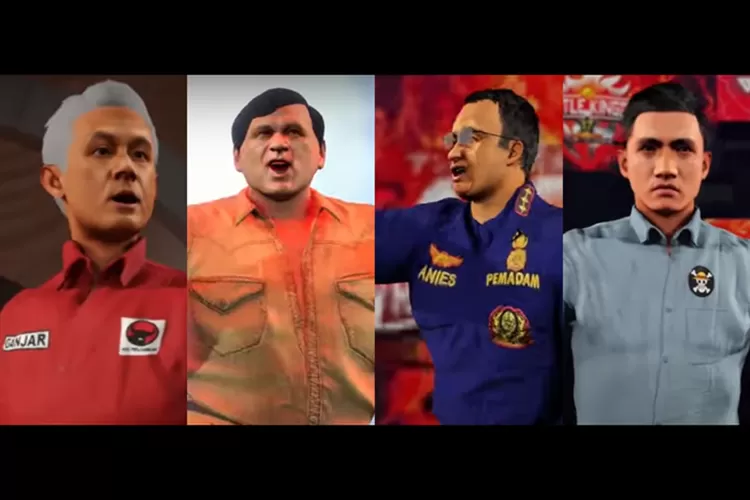Capres dan Cawapres Indonesia 2024 dihadirkan melalui game Smackdown (YouTube Smackin Bloon)