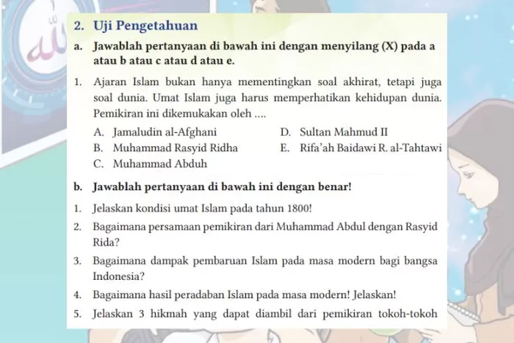 PAI kelas 11 halaman 323-326 Penilaian Pengetahuan Bab 10 Kurikulum Merdeka: Peradaban Islam pada masa modern