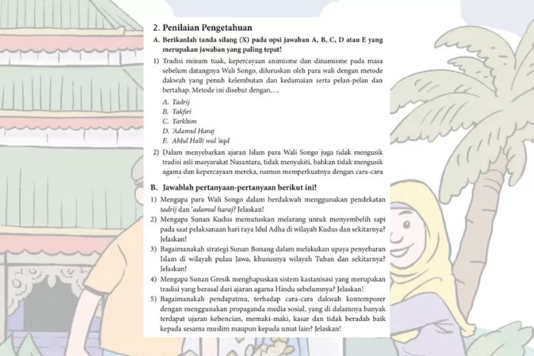 PAI kelas 10 halaman 305-308 Penilaian Pengetahuan Bab 10: Peran tokoh ulama termasuk wali songo dalam penyebaran Islam di Indonesia
