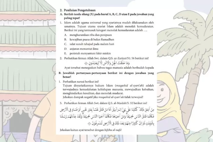PAI kelas 10 halaman 258-262 Penilaian Pengetahuan Bab 9: Al Kulliyatu Al Khamsah dalam Kehidupan Sehari-hari