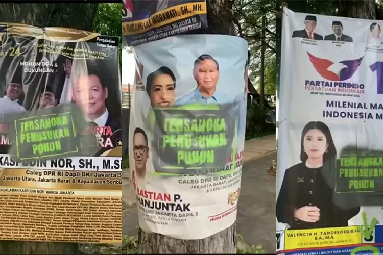 Alat peraga kampanye di Jakarta dicoret-coret (Instagram @jeparahariini)