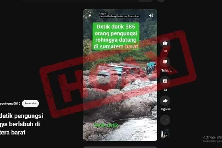 Hoax Video Pengungsi Rohingnya masuk Padang Pariaman.  (dok. Tribun Padang)