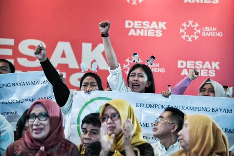 Warga eks Kampung Bayam mengadu ke Anies Baswedan dalam Acara Desak Anies Jakarta (X @ubahbareng)