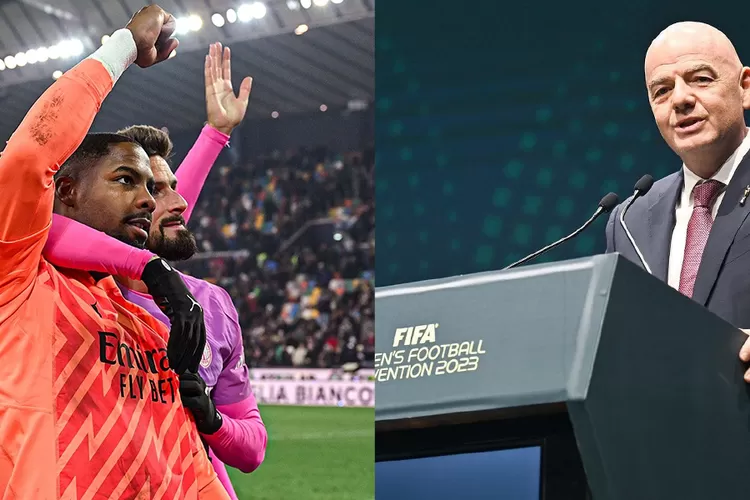 Presiden FIFA (Gianni Infintino) mengutuk keras aksi rasisme terhadap kiper AC Milan (Kolase Instagram AC Milan @acmilan dan FIFA @fifa)