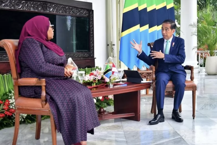 Presiden Jokowi bersama Presiden Tanzania, Samia Saluhu Hassan  (Instagram @jokowi )