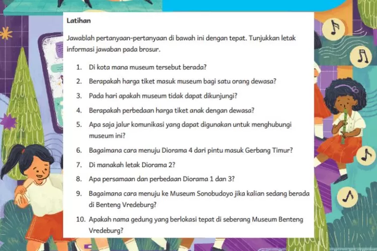 Bahasa Indonesia kelas 5 Latihan Bab 6 halaman 141 Kurikulum Merdeka: Analisis diorama Museum Benteng Vredeburg