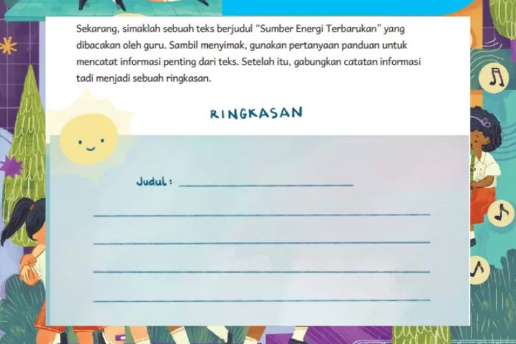 Bahasa Indonesia kelas 5 Bab 7 halaman 157 Kurikulum Merdeka: Membuat ringkasan teks 'Sumber Energi Terbarukan'