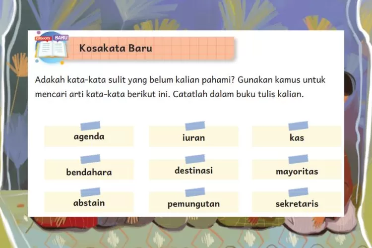 Bahasa Indonesia kelas 6 Bab 6 halaman 143 Kurikulum Merdeka: Memahami arti kata-kata dalam teks 'Liburan Perpisahan Kelas'