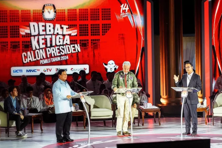 Suasana Debat Ketiga Calon Presiden Pilpres 2024 pada 7 Januari 2024 (Instagram @kpu_ri)