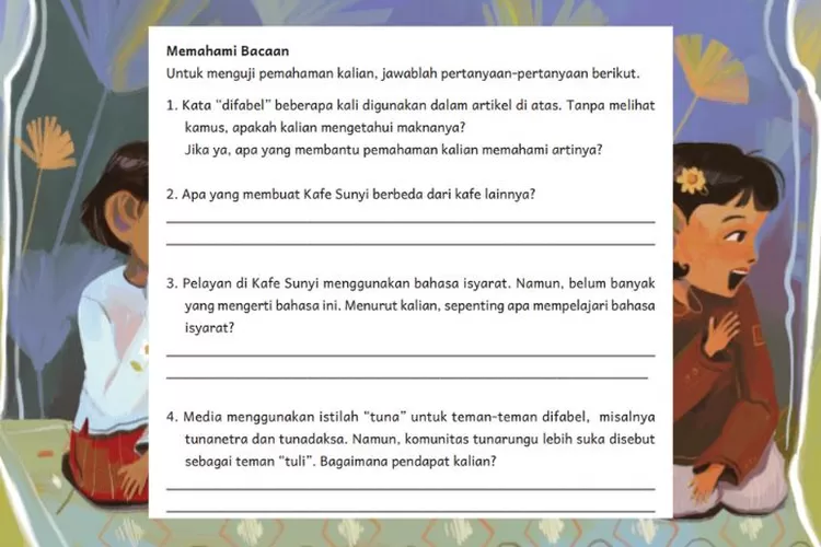 Bahasa Indonesia kelas 6 Bab 7 halaman 188 189 Kurikulum Merdeka: Analisis kata difabel dalam artikel 'Menyesap Sepi di Kafe Sunyi'