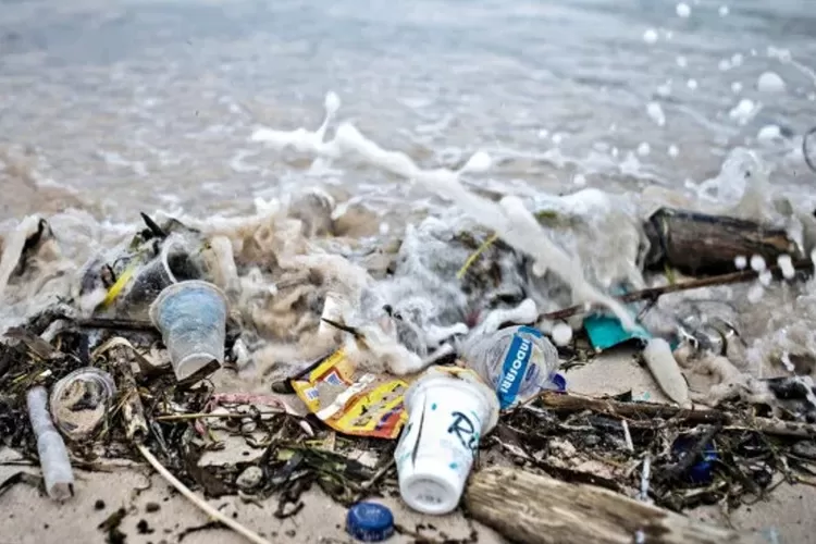 Dilema sampah gelas plastik air minum. Foto: Antara/Aprillio Akbar