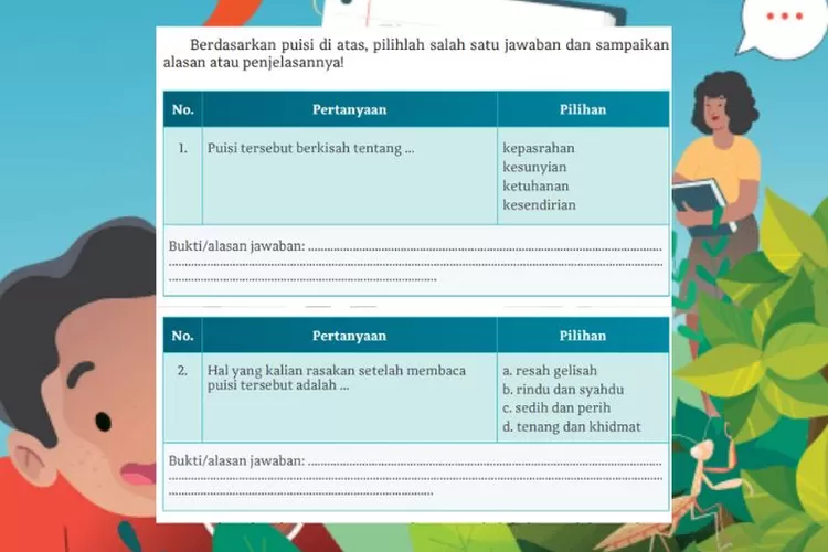 Bahasa Indonesia kelas 10 Bab 6 halaman 181 182 Kurikulum Merdeka: Analisis isi teks puisi 'Tuhan, Kita Begitu Dekat' karya Abdul Hadi W.M.