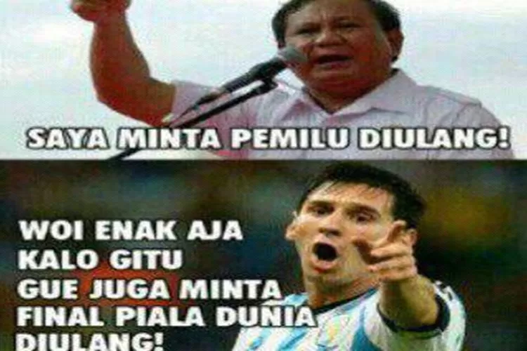 Perbandingan nasib antara Prabowo Subianto dengan Lionel Messi (Facebook Dicky Paklek)