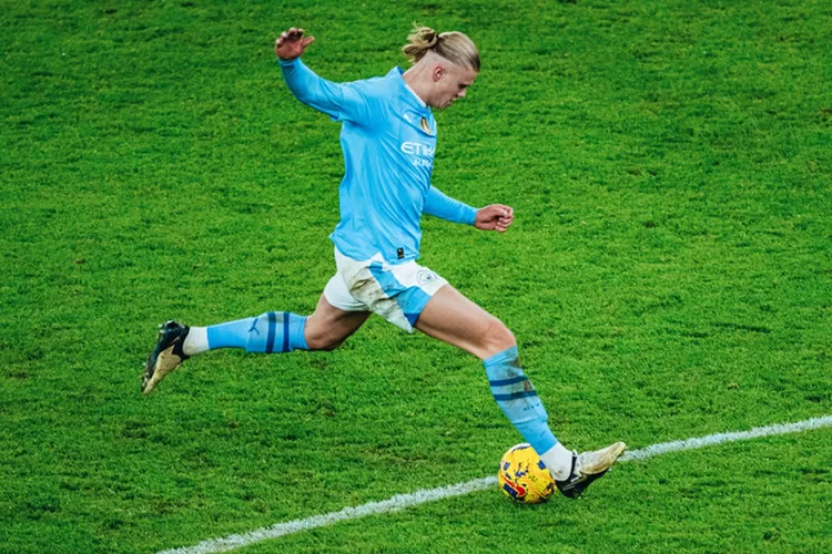 Erling Haaland dalam pertandingan Manchester City vs Brentford (Manchester City)