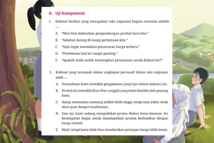 Bahasa Indonesia kelas 10 halaman 157-162 Uji Kompetensi Bab 4 Kurikulum Merdeka: Teks negosiasi
