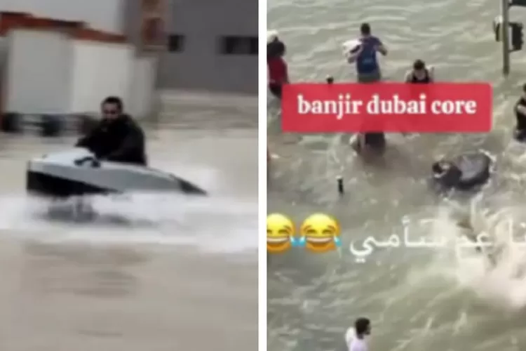 Viral! Kelakuan Warga Dubai Saat Kebanjiran, Asyik Main Jetski hingga Naik Speed Boat, Netizen: Di Sana Pake Jetski, Di sini Pake Pelampung Ban Dalem