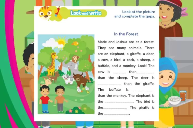 Bahasa Inggris kelas 5 halaman 95 Unit 9 Kurikulum Merdeka: Complete the gaps in text 'In the Forest' with words superlative adjectives