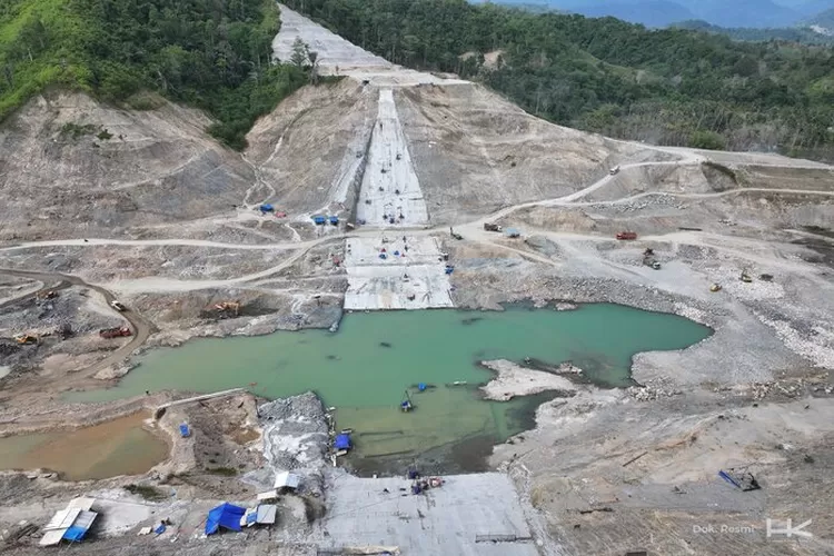 Progres pembangunan Bendungan Bungalo Ulu di Gorontalo (Hutama Karya)