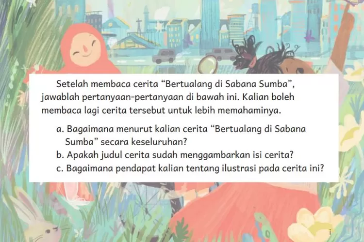 Bahasa Indonesia kelas 4 SD halaman 142 Kurikulum Merdeka: Analisis teks cerita 'Bertualang di Sabana Sumba'