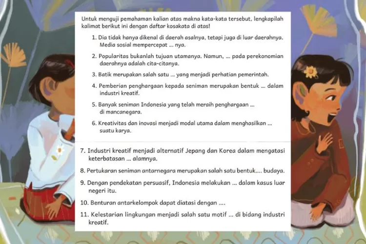 Bahasa Indonesia kelas 6 SD/MI halaman 40 41 Kurikulum Merdeka: Makna kosakata baru dalam teks 'Seni sebagai Kekuatan Diplomasi Budaya'