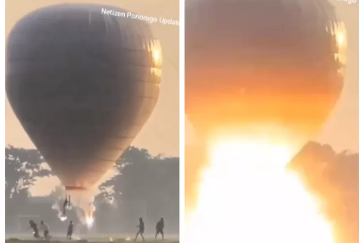 Viral balon udara raksasa di Ponorogo meledak