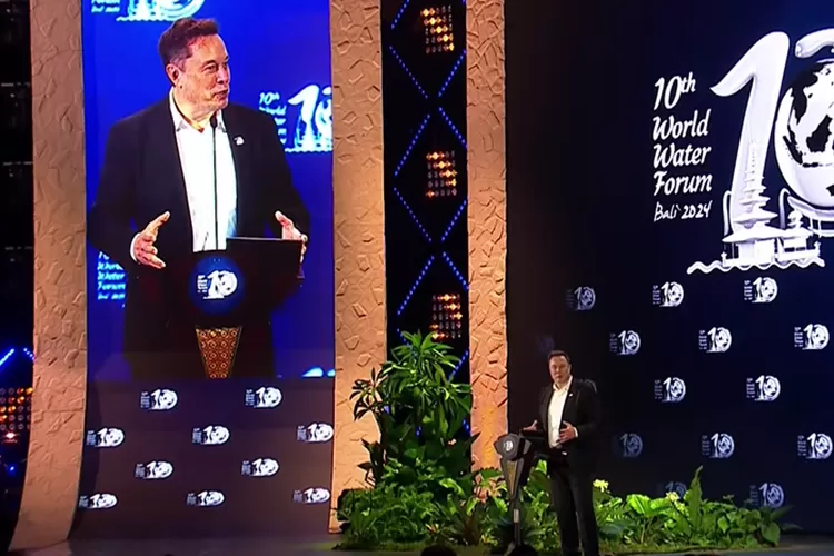 Elon Musk menjadi pembicara dalam World Water Forum Bali 2024 (Sekretariat Presiden)