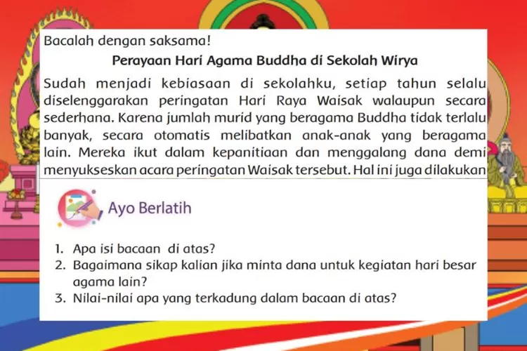 Agama Buddha kelas 4 halaman 83 Ayo Berlatih Bab 3 Pembelajaran 11 Kurikulum Merdeka