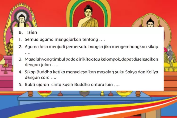 Agama Buddha kelas 4 SD halaman 94 Penilaian Bab 3 Bagian 2 Kurikulum Merdeka: Budayaku identitasku